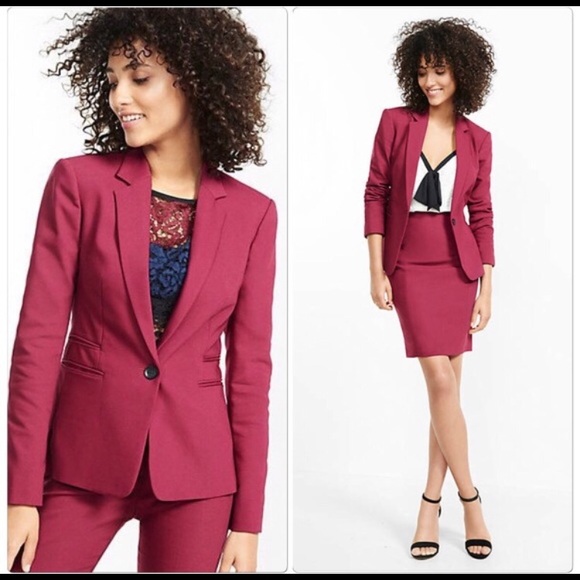 Express Jackets & Blazers - Express Berry Suit Jacket- NWOT